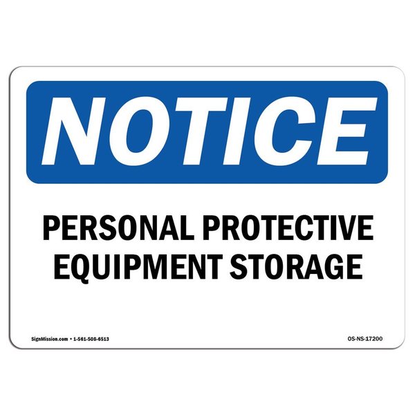 Signmission OSHA Sign, Personal Protective Equipment Storage, 5in X 3.5in, 5" W, 3.5" H, Lndscp, D-35-L-17200 OS-NS-D-35-L-17200